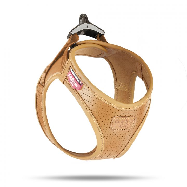 Curli Apple Leather Dog Harness Brown