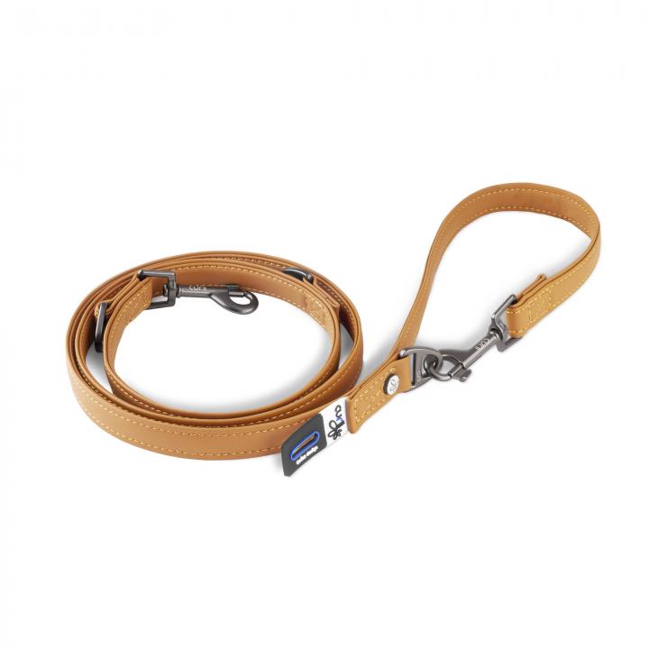 Curli Apple Leather Adjustable Dog Leash Brown
