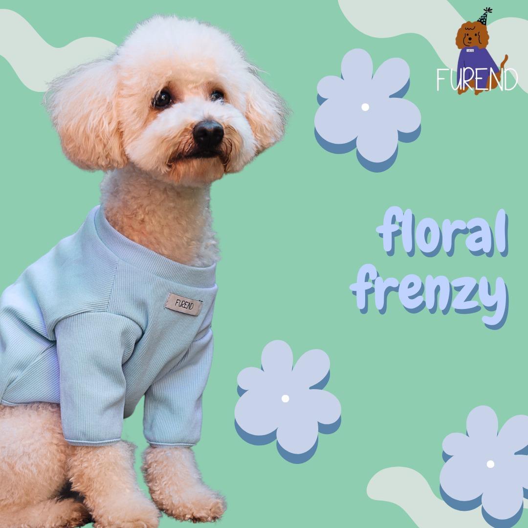 FUREND BLUE FLORAL DOG T-SHIRT