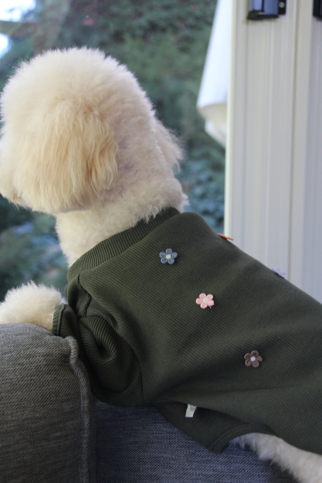 FUREND KHAKI FLORAL DOG T-SHIRT