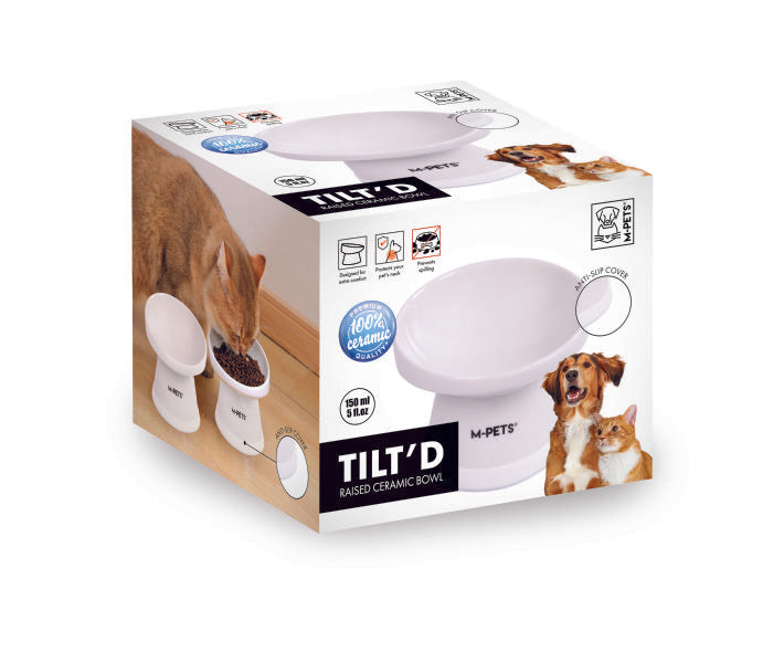 M-PETS TILTD CERAMIC DOG FOOD BOWL