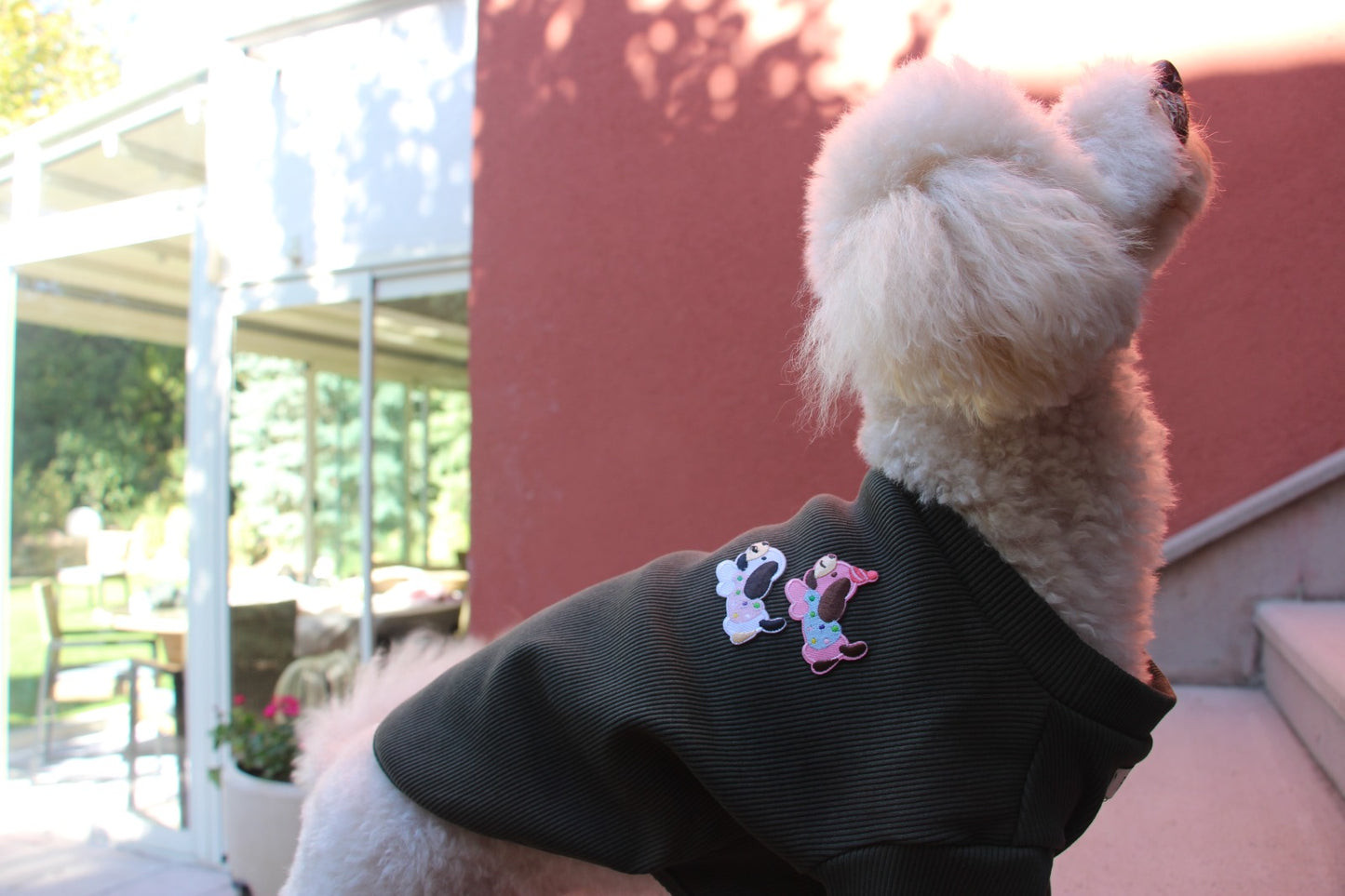 FUREND KHAKI TWO-FIGURED DOG T-SHIRT