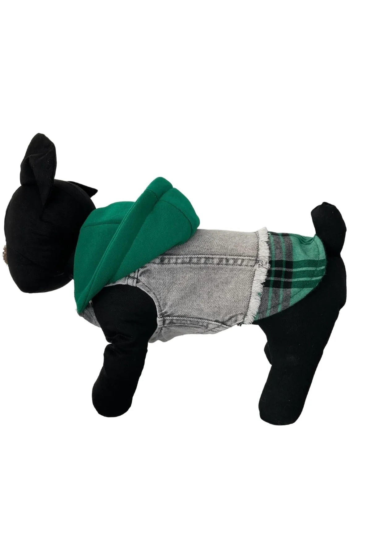 GREEN HOODED DOG DENIM JACKET