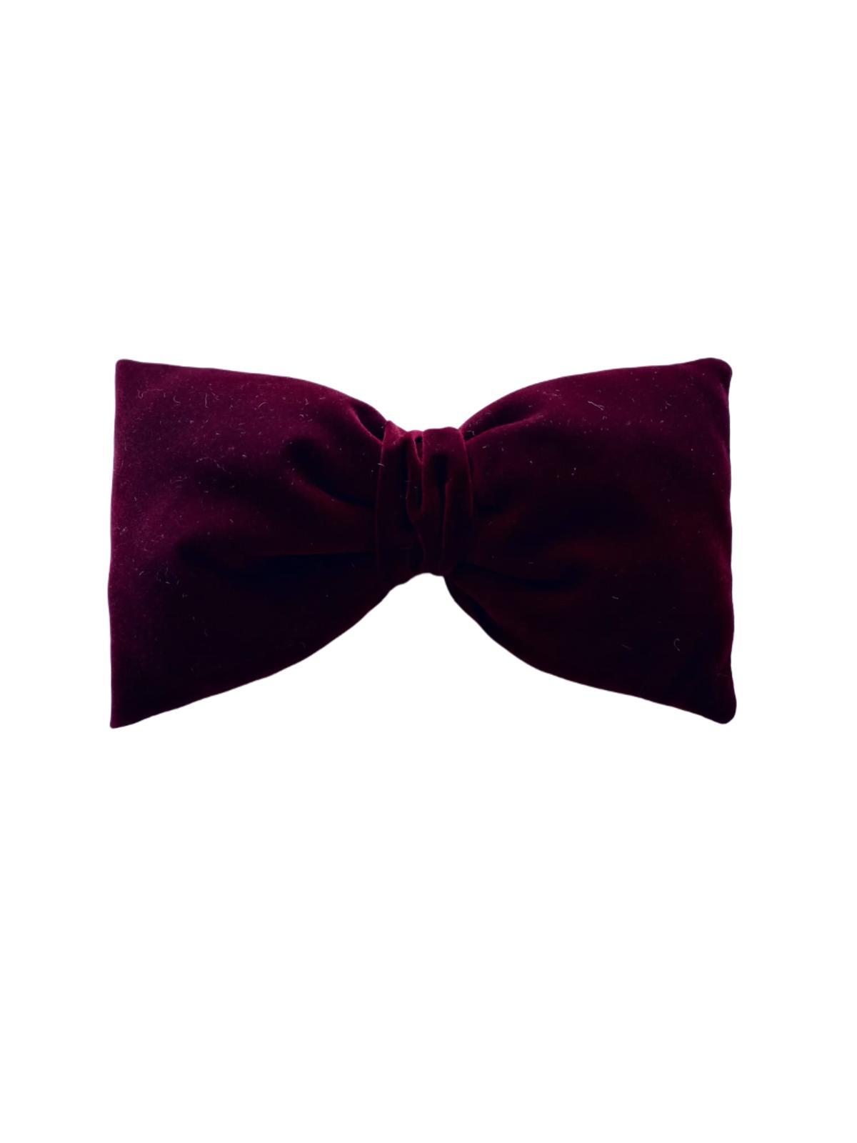 MERPAWW DOG BURGUNDY VELVET BOW TIE