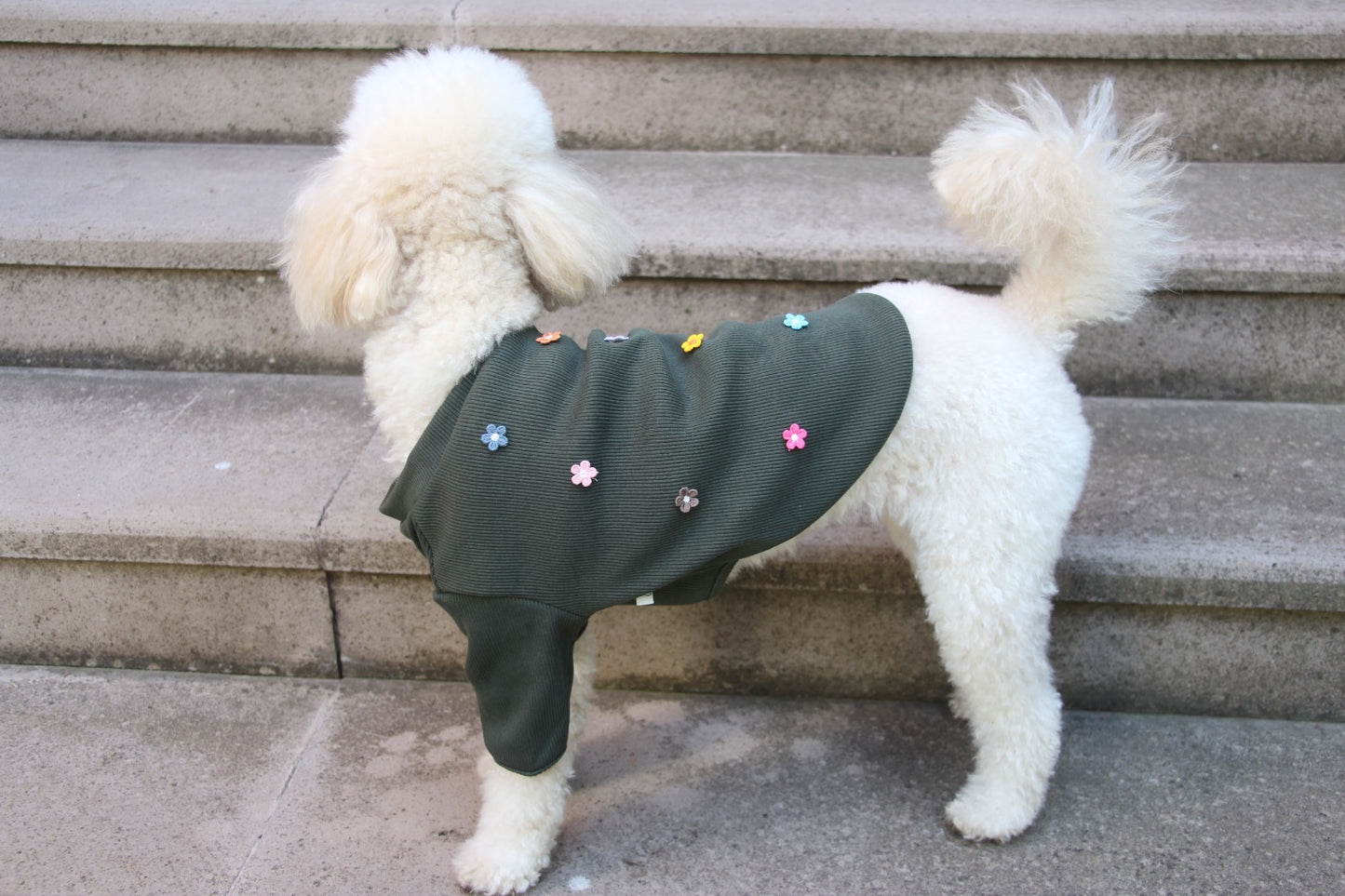 FUREND KHAKI FLORAL DOG T-SHIRT