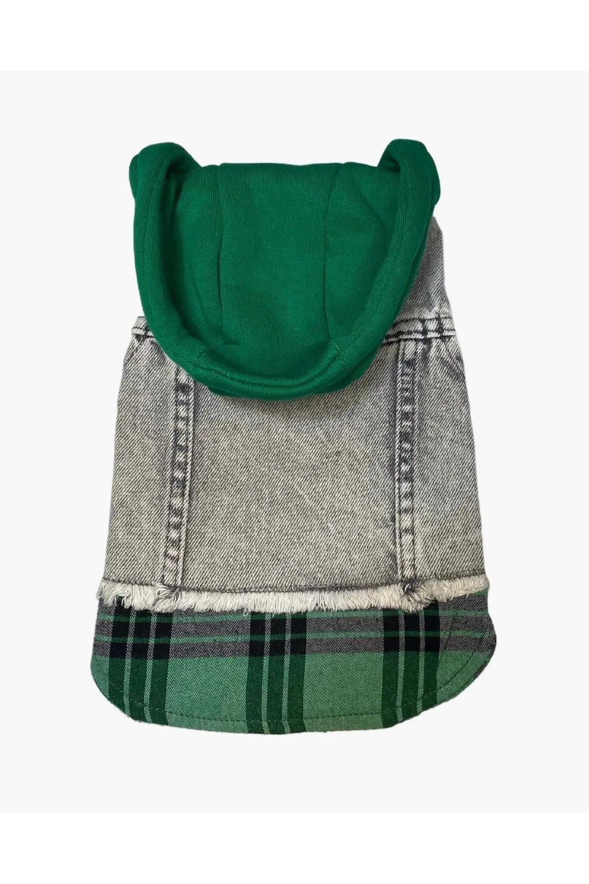 GREEN HOODED DOG DENIM JACKET