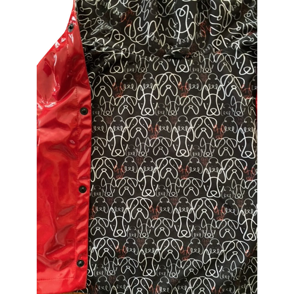 Chic Amazon Red Patent Leather Dog Raincoat