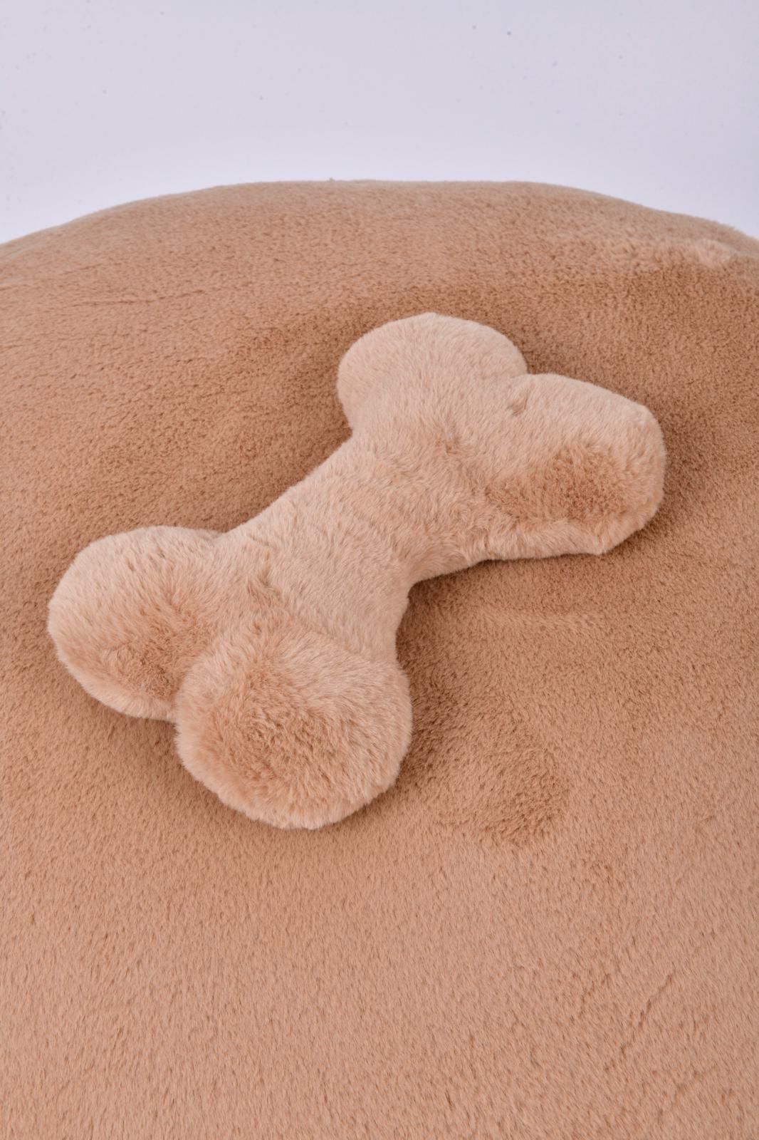 DOG BED WITH DESIGN BONE PILLOW DETAIL