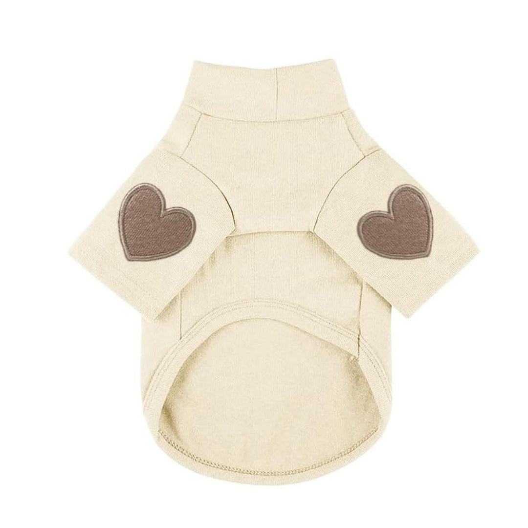 DolcePets Cream Sweater with Dog Hearts