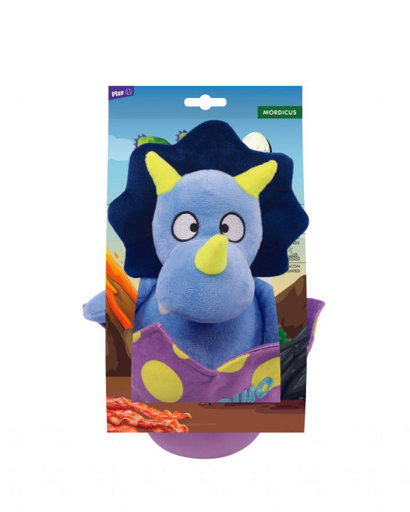 M-PETS PLAY DINO RASIBUS BACON FLAVORED DOG TOY