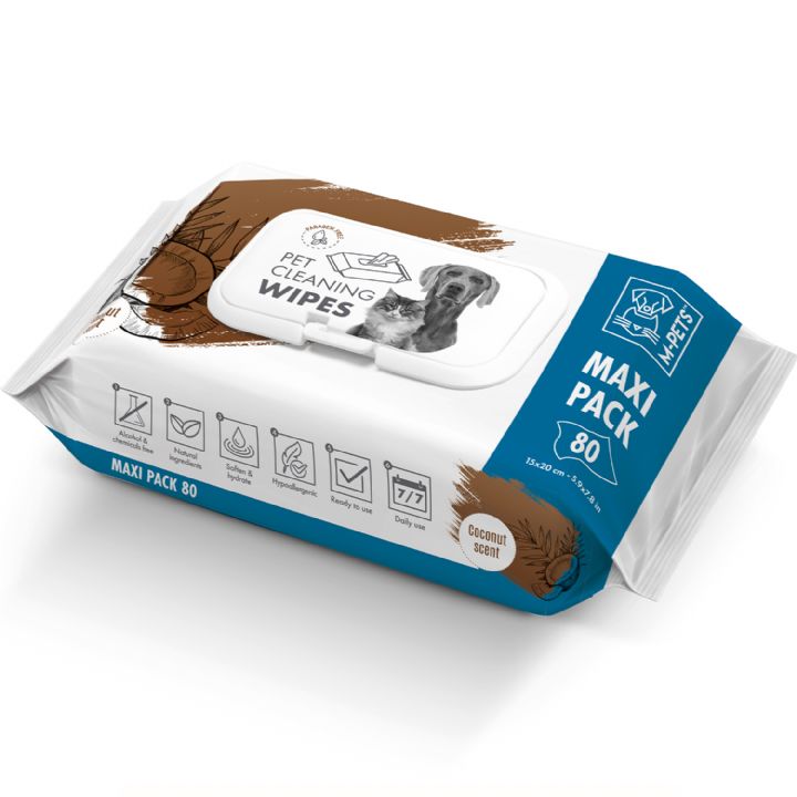 M-PETS COCONUT CLEANING WIPES FOR CATS/DOGS