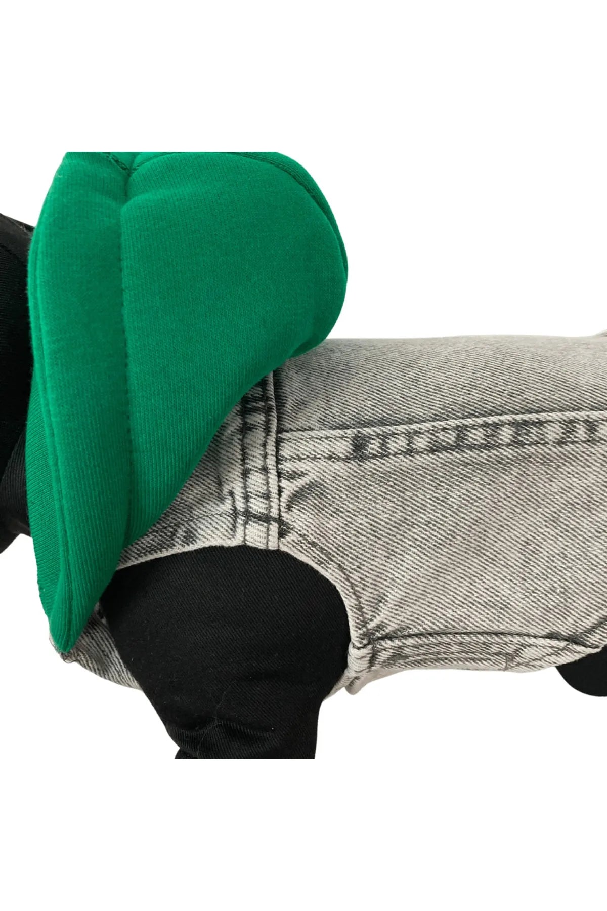 GREEN HOODED DOG DENIM JACKET