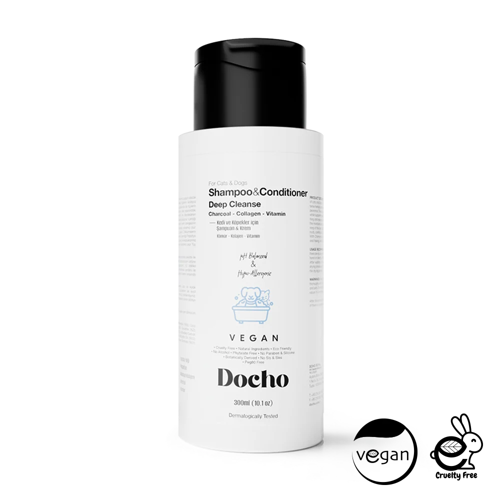 Docho Dog Shampoo and Conditioner - Deep Cleanse - Charcoal & Collagen & Vitamin
