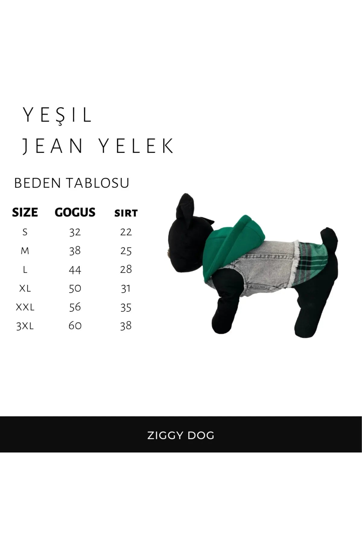 GREEN HOODED DOG DENIM JACKET