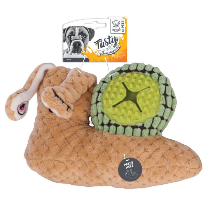 M-PETS SNAIL NINA DOG PLUSH TOY WITH REWARDS