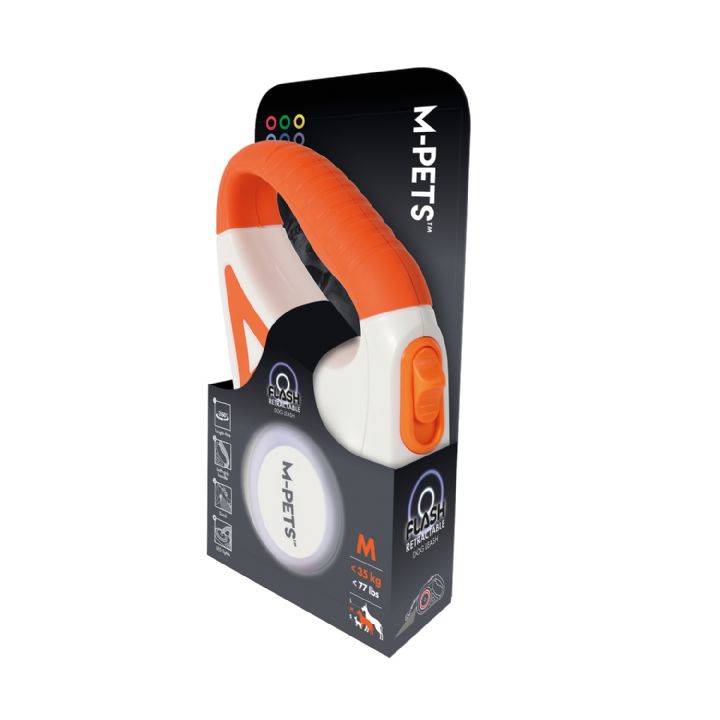 M-PETS FLASH LED AUTOMATIC DOG WALKING STRIP-ORANGE