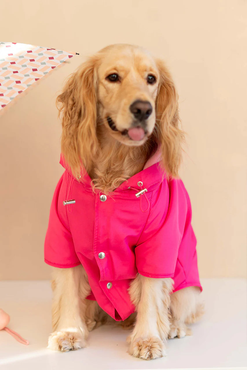 Torino Bright Dog Raincoat - Pink