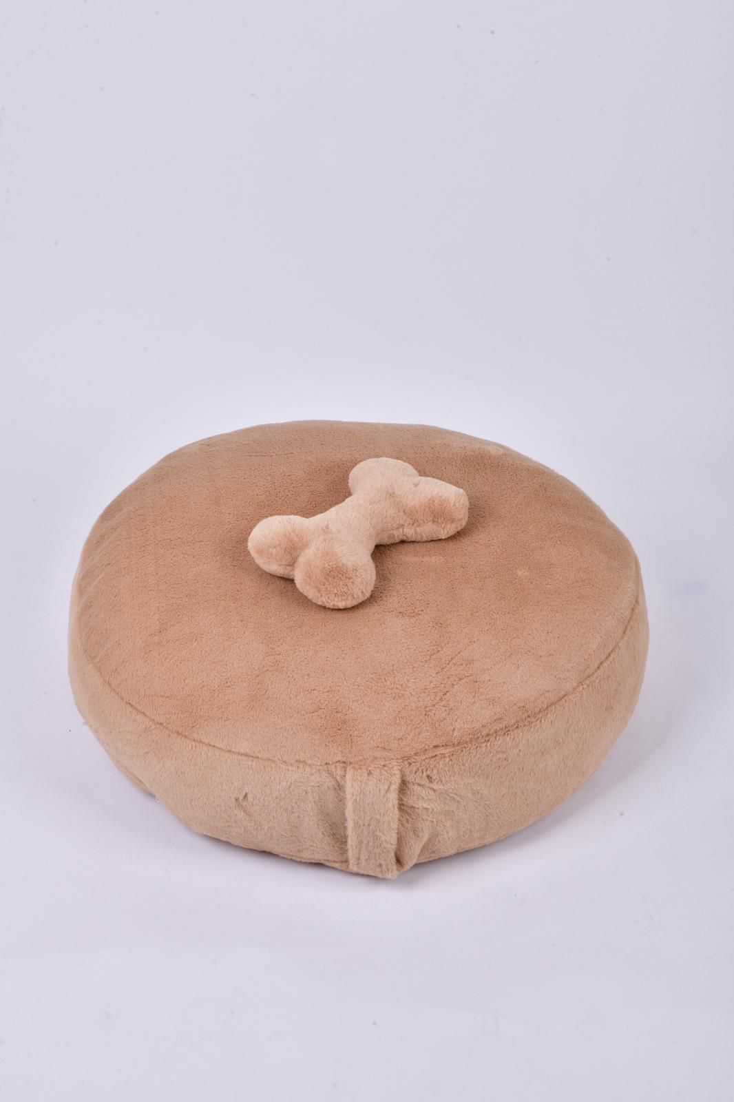 DOG BED WITH DESIGN BONE PILLOW DETAIL