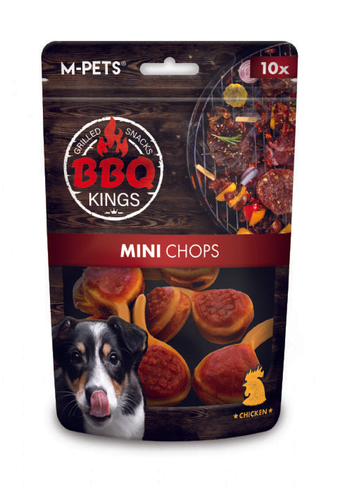 M-PETS BBQ KINGS MINI CHOPS CHICKEN DOG TREATS 135GR