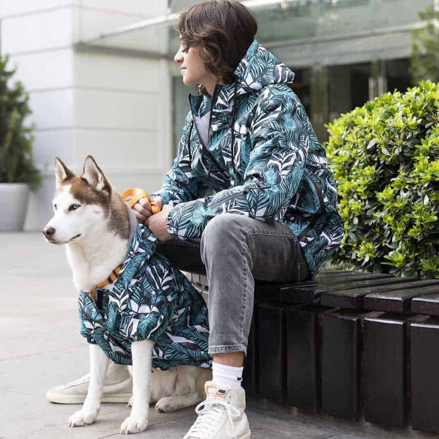 AQUA BLACK DOG COAT