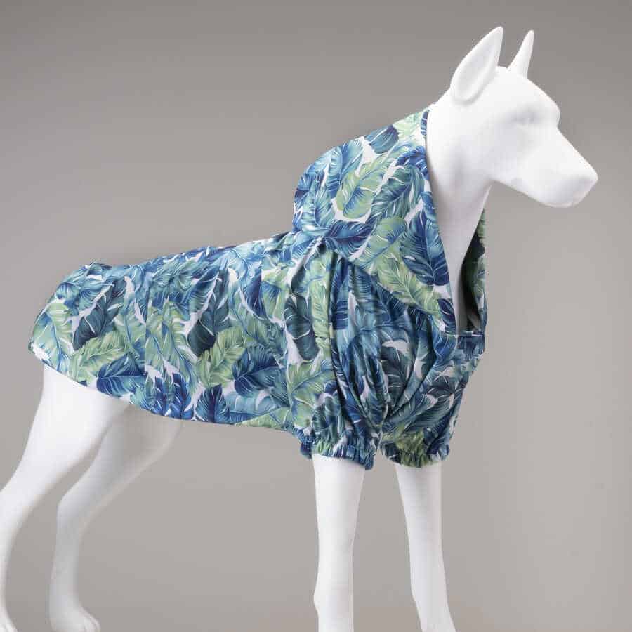 AQUA HOODED NET DOG RAINCOAT