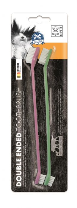 M-PETS DOG DOUBLE-SIDED TOOTHBRUSH 2-PIECE