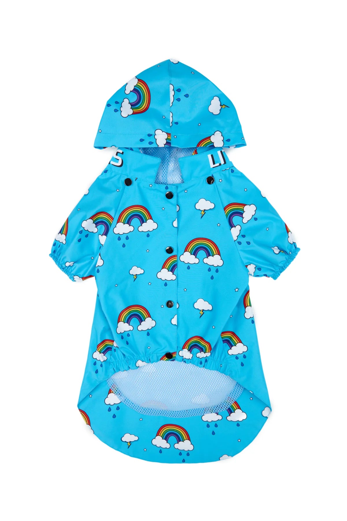 Blue Rainbow Dog Raincoat