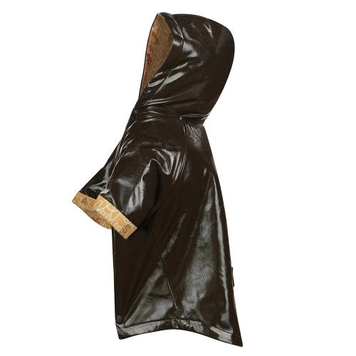 Chic Amazon Khaki Patent Leather Dog Raincoat