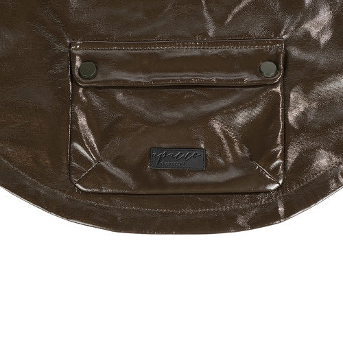 Chic Amazon Khaki Patent Leather Dog Raincoat