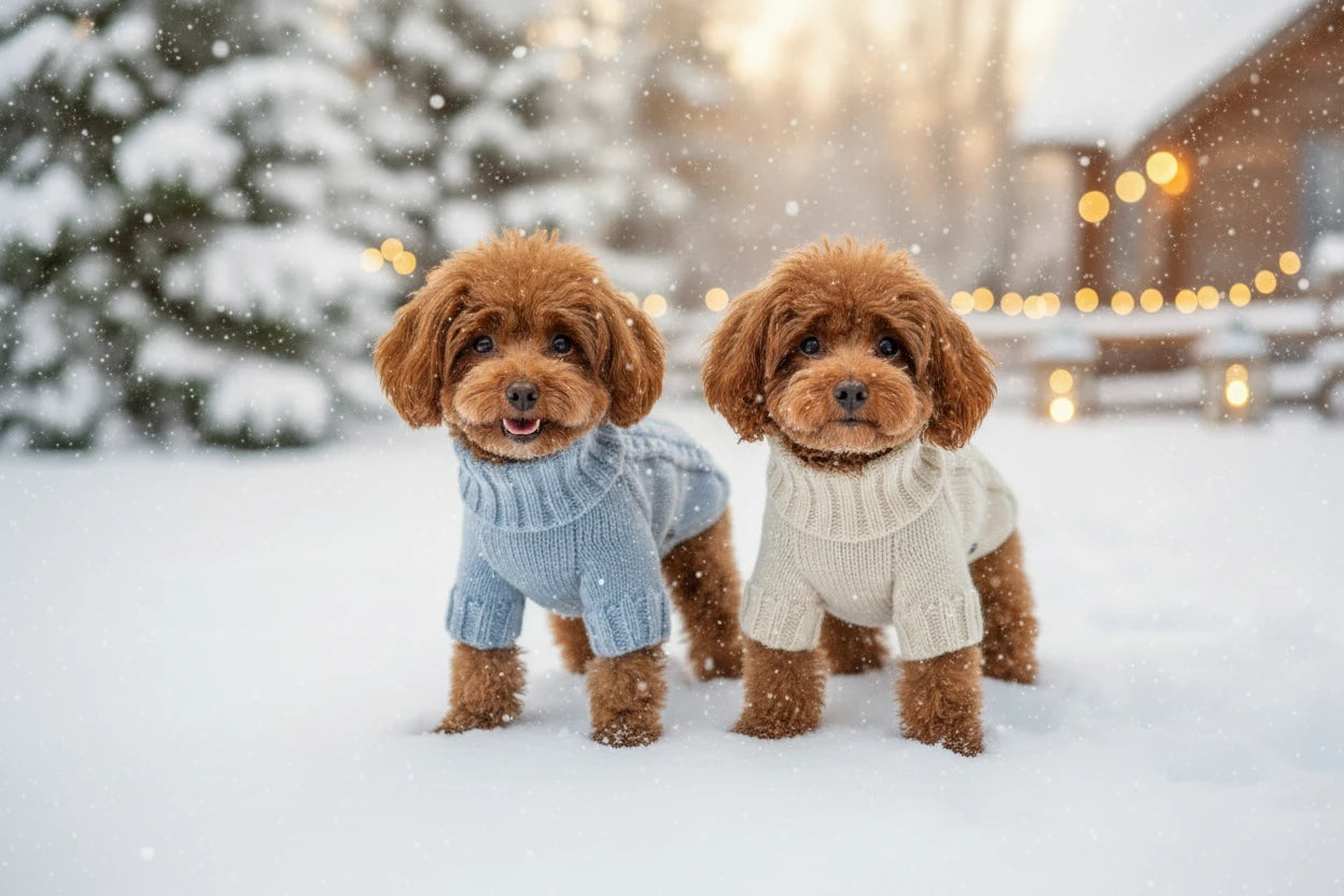FOURAMOUR BUZ MAVİSİ ÖRGÜLÜ KÖPEK KAZAK