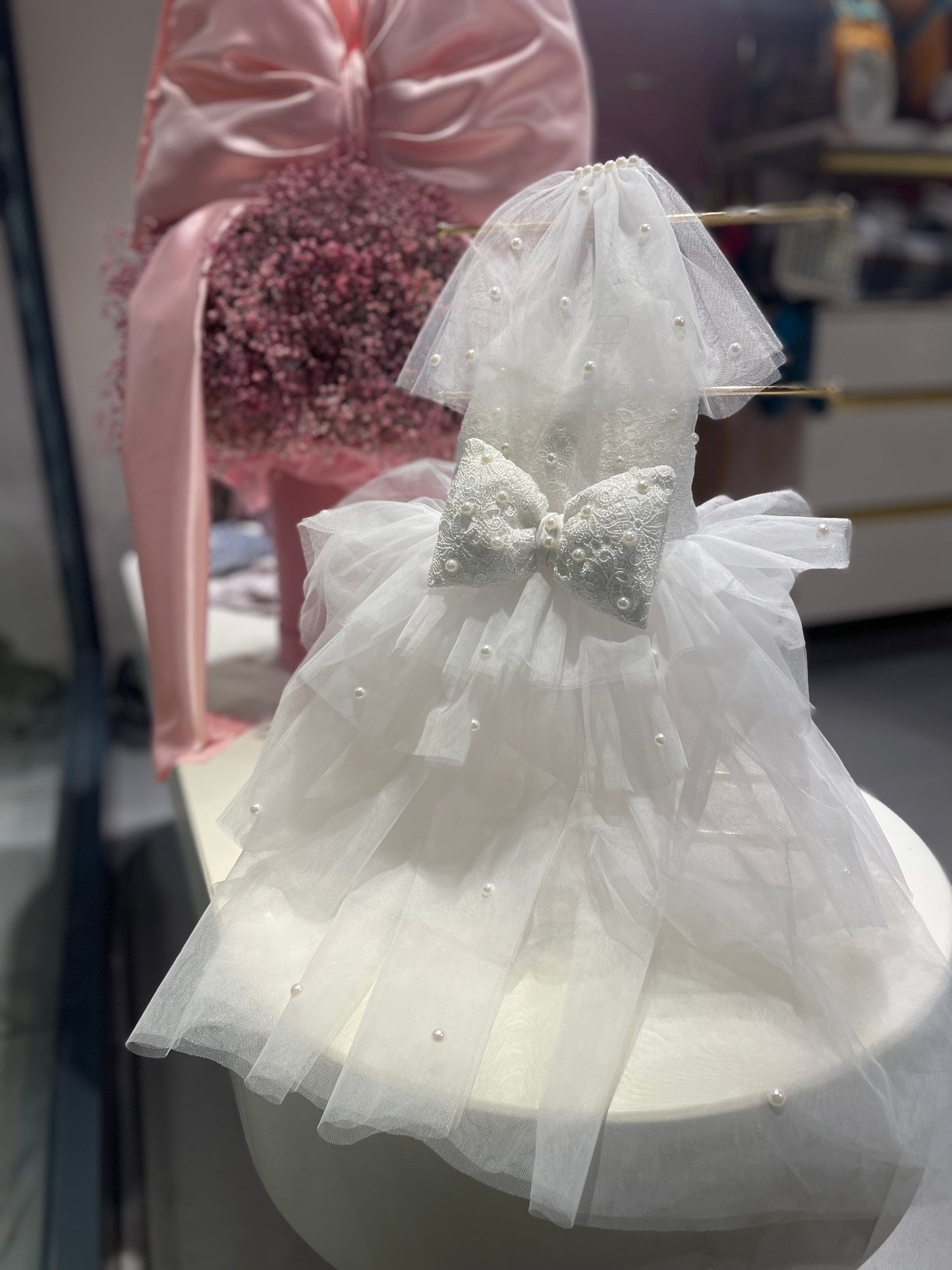 Dog Wedding Dress and Veil Set