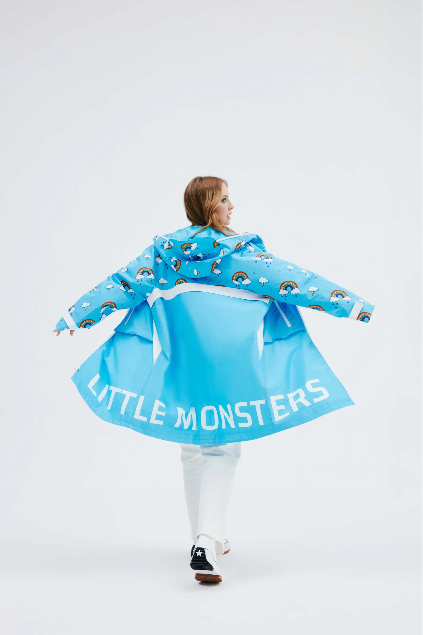 Blue Rainbow Human Raincoat