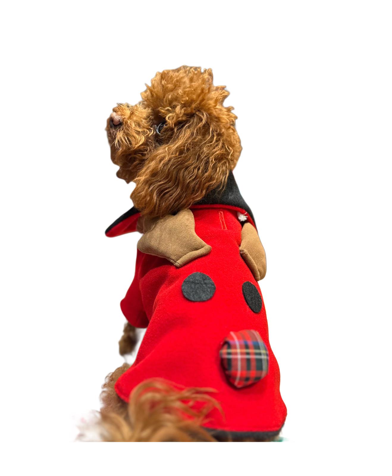 MERPAWW DOG RED DEER FLEECE COAT