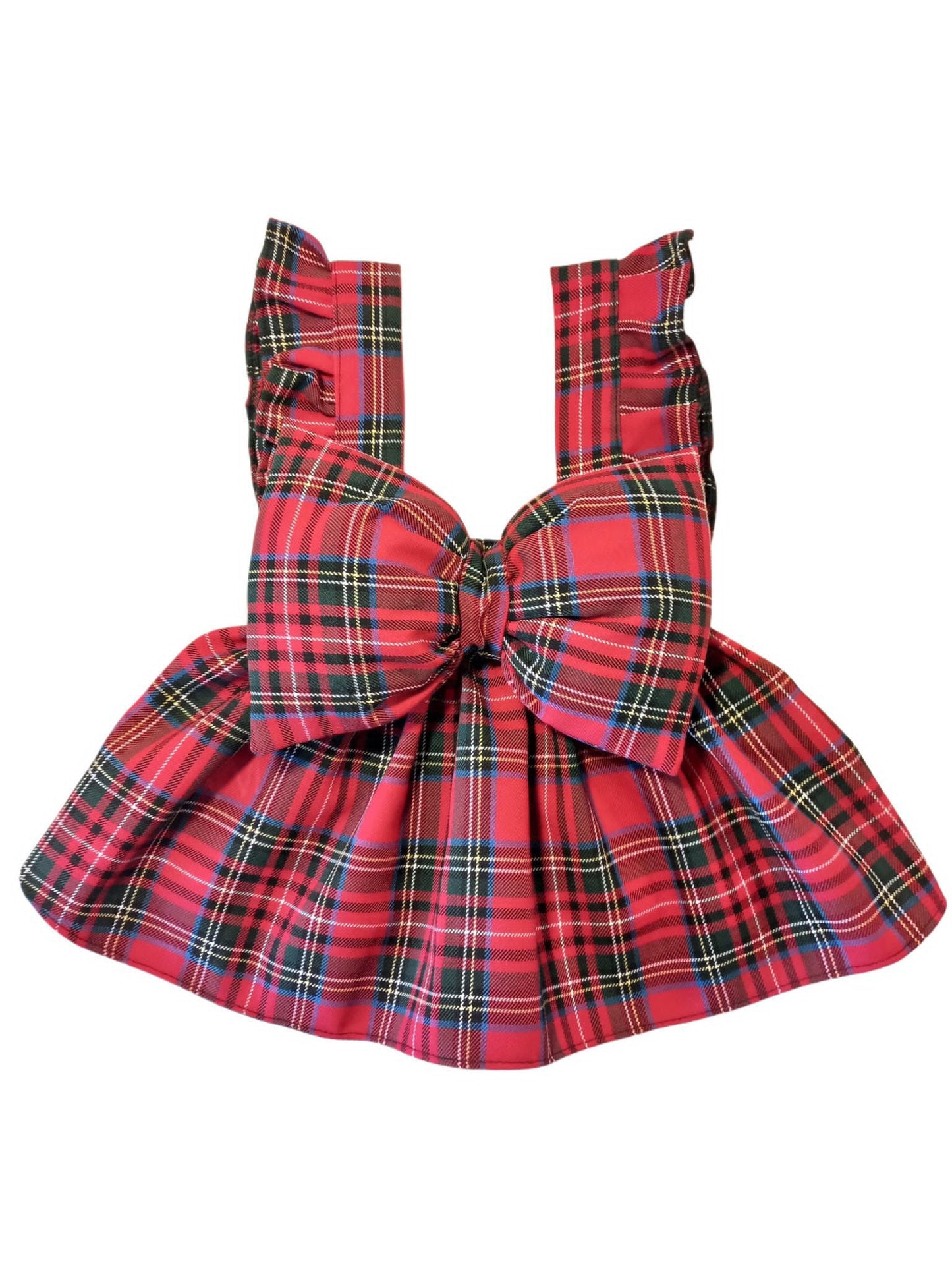 MERPAWW DOG RED PLAID CROSS DRESS