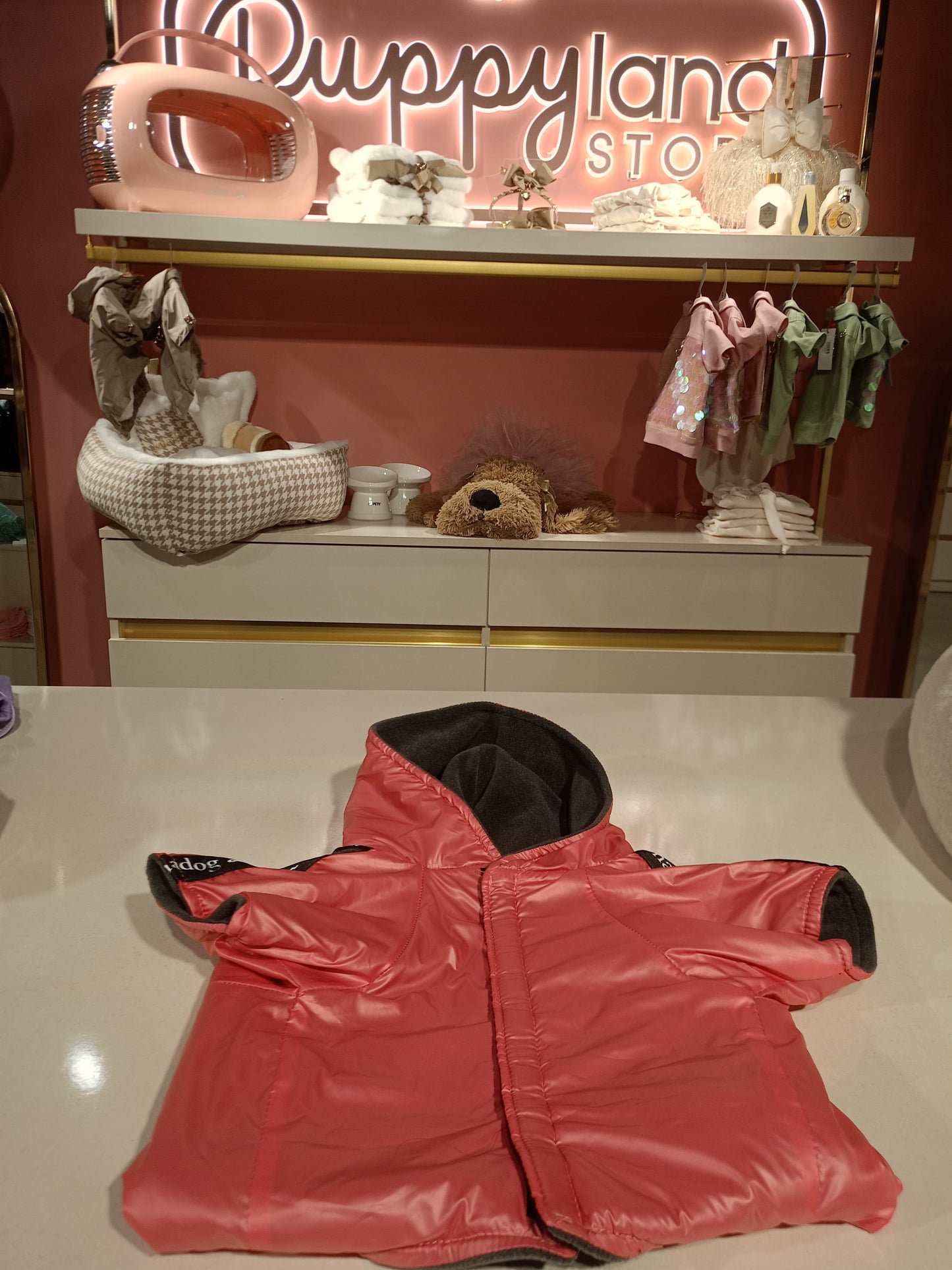 PINK FLASH DOG COAT