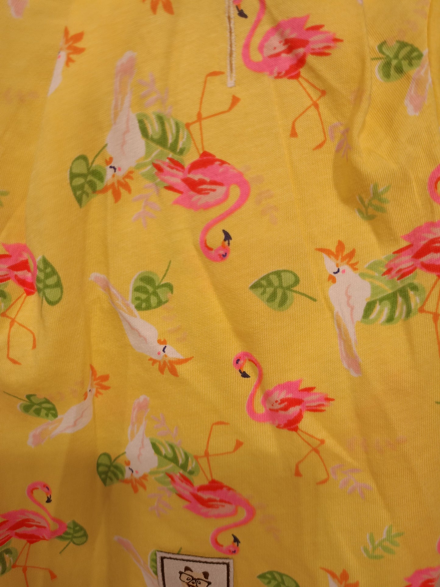 MINIS YELLOW FLAMINGO DOG T-SHIRT