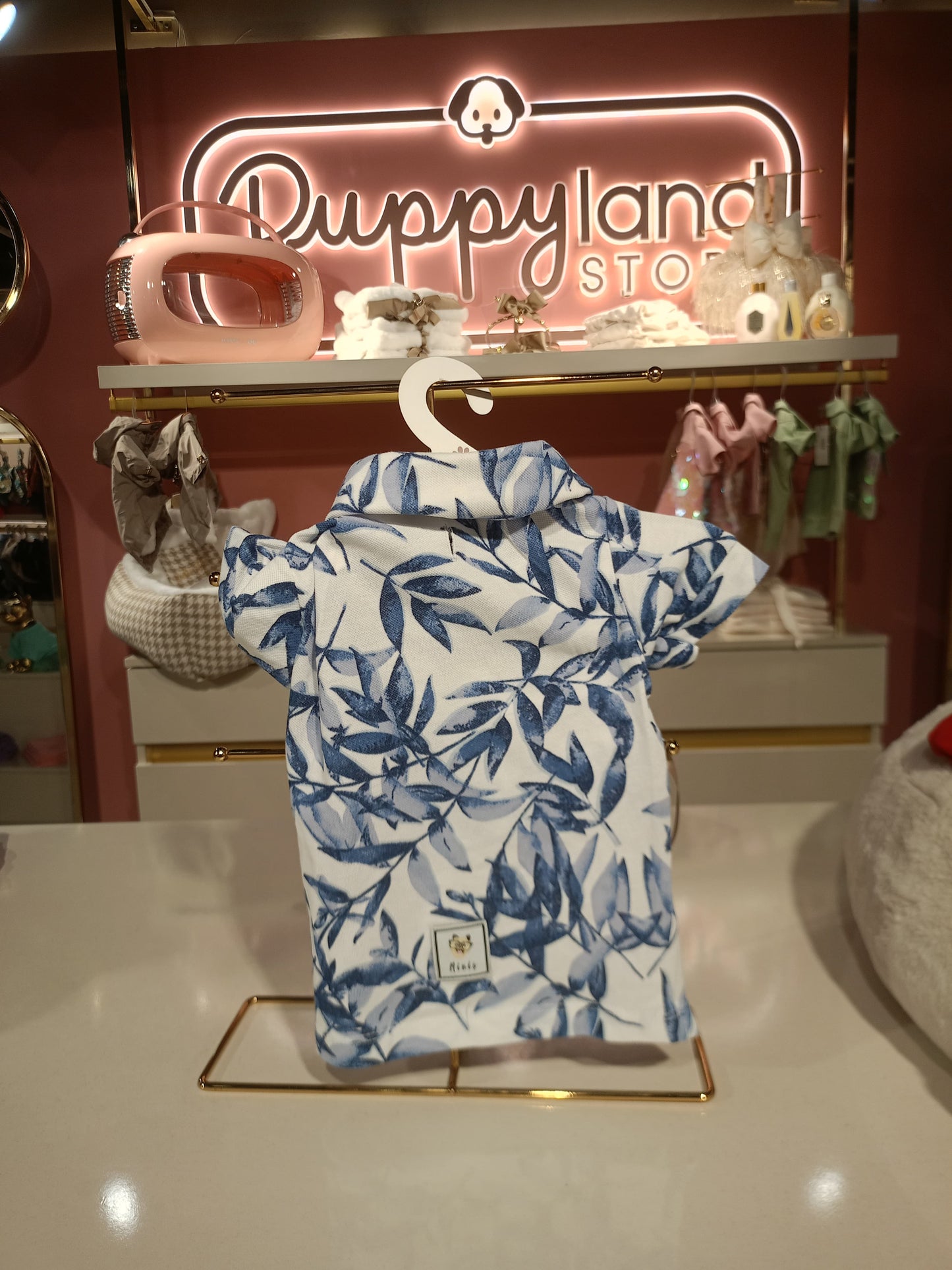 LEAF PATTERNED DOG T-SHIRT