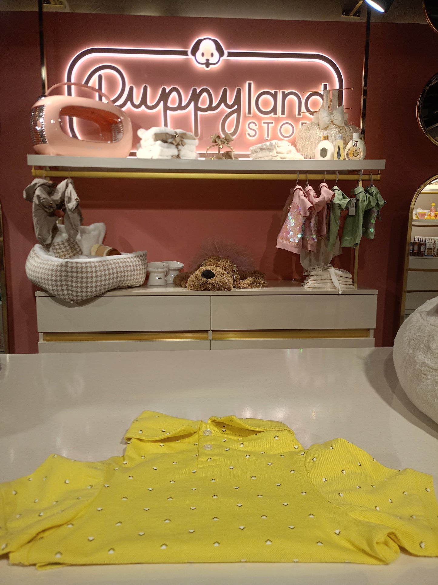 YELLOW POLO COLLAR DOG T-SHIRT