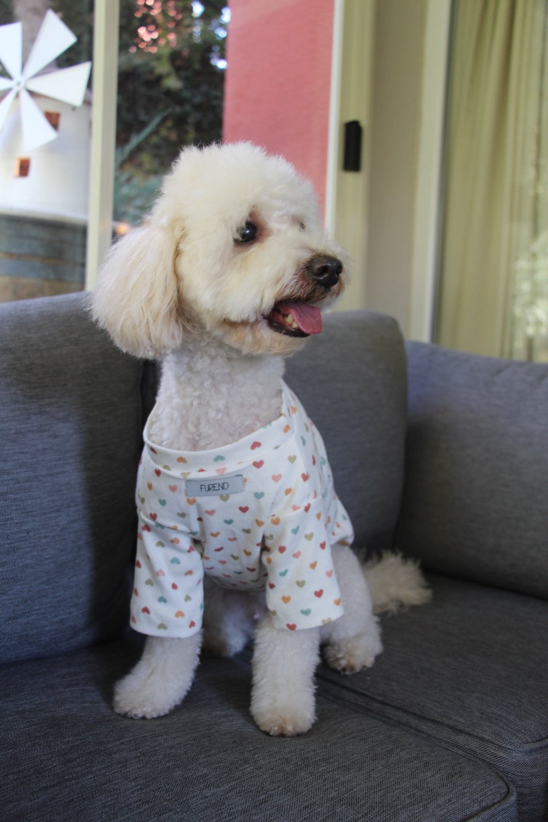FUREND WHITE HEART DOG T-SHIRT