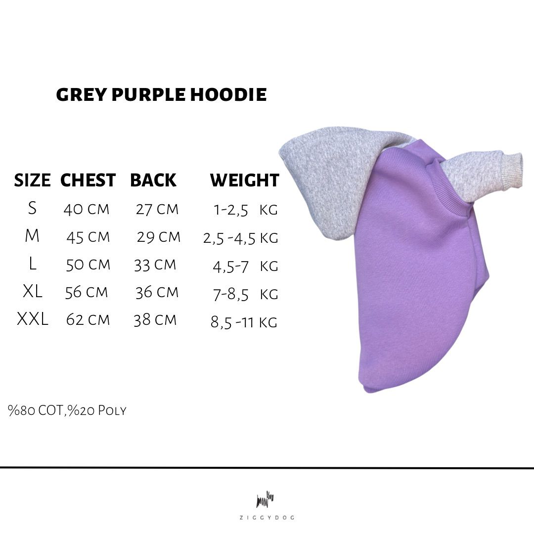 GRAY HOODED LILAC DOG SWEAT