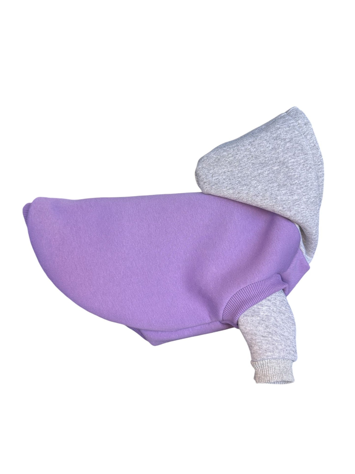 GRAY HOODED LILAC DOG SWEAT