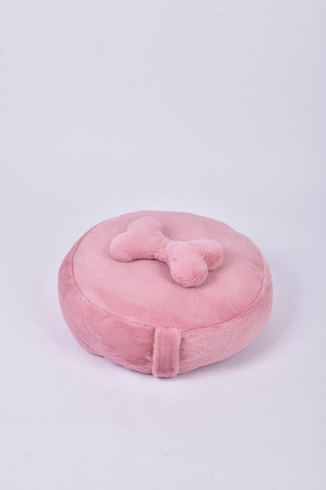 DOG BED WITH DESIGN BONE PILLOW DETAIL