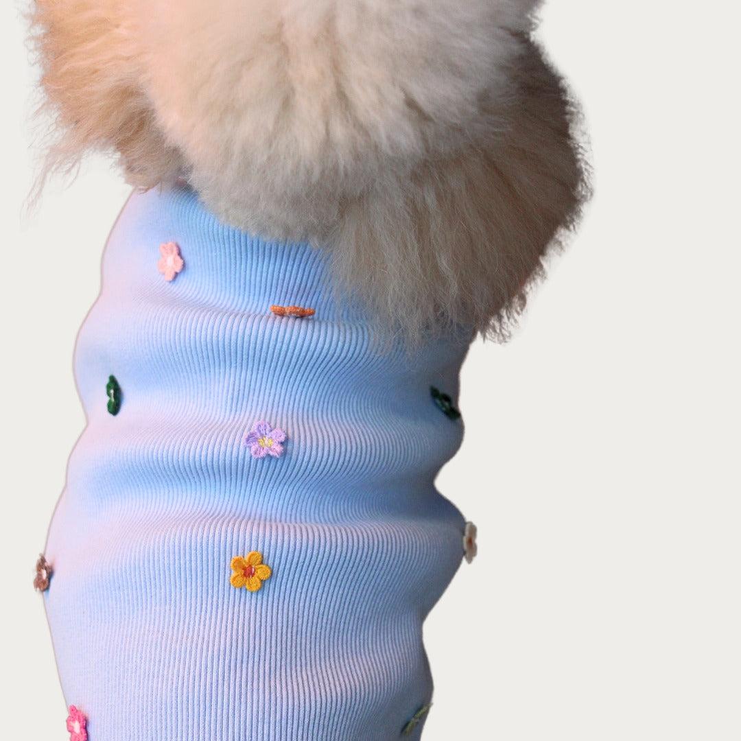 FUREND BLUE FLORAL DOG T-SHIRT