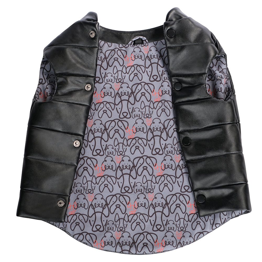 JACKY LEATHER QUILTED DOG COAT