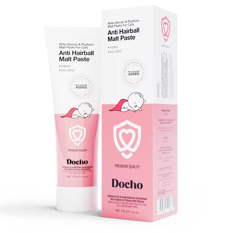 Docho Malt Cat Paste with Beta-Glucan and Psyllium to Prevent Hairballs 100 GR