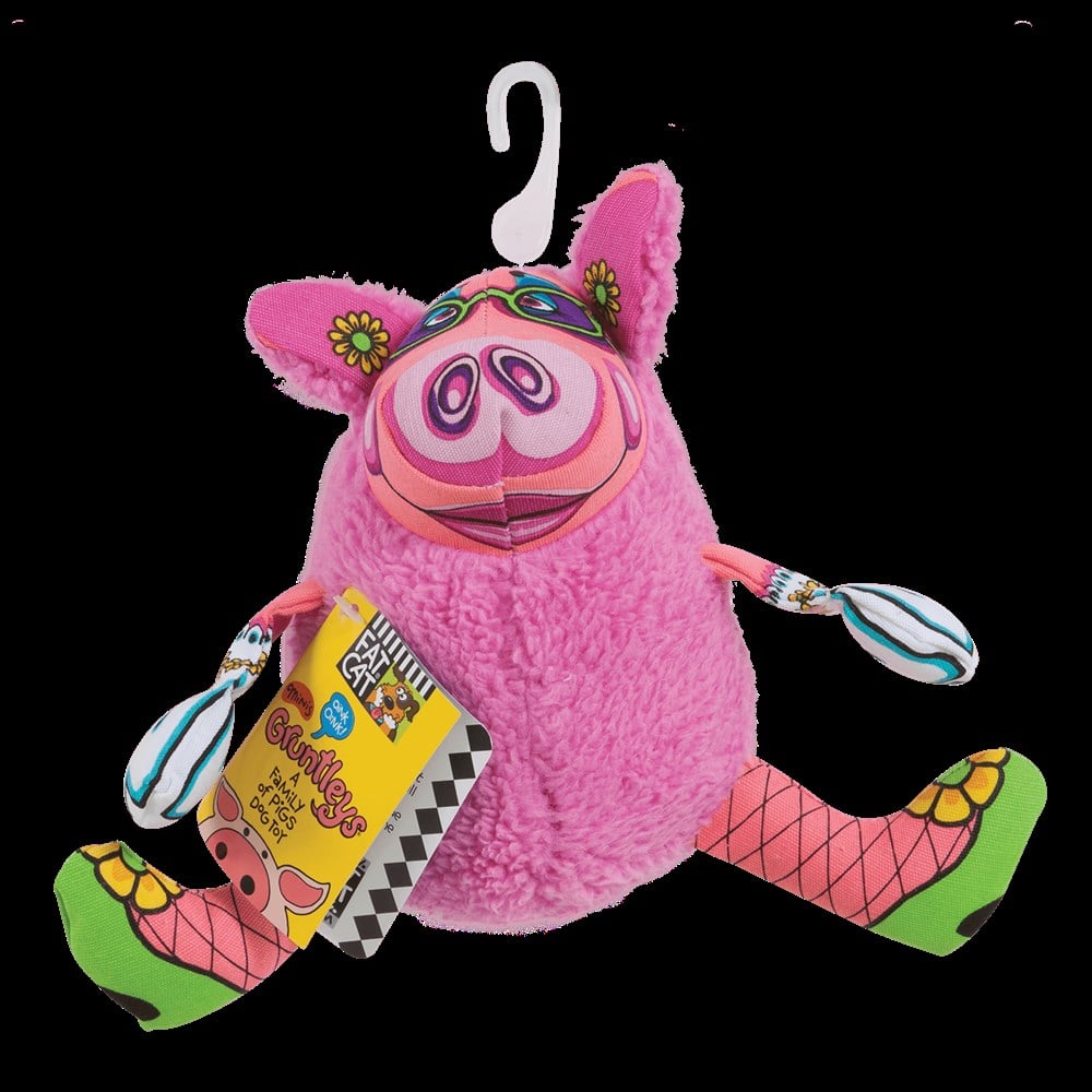 Fat Cat Gruntleys Plush Dog Toy with Sound