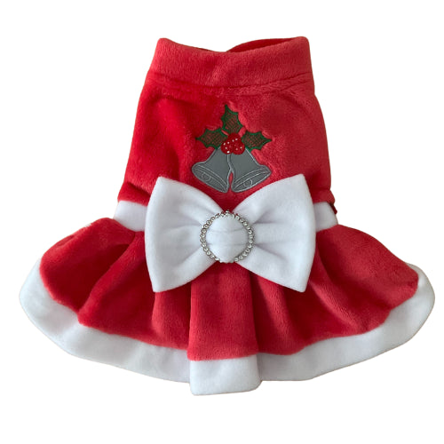 CHRISTMAS BELL - PINK ULTRASOFT DOG DRESS
