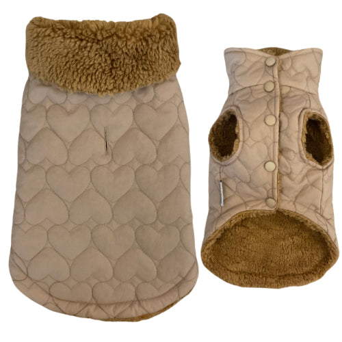 MY LOVE- BEIGE QUILTED DOG VEST
