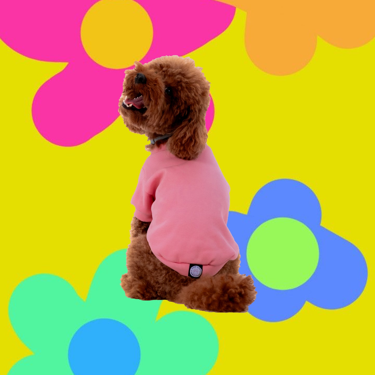 PINK SLEEVELESS DOG T-SHIRT