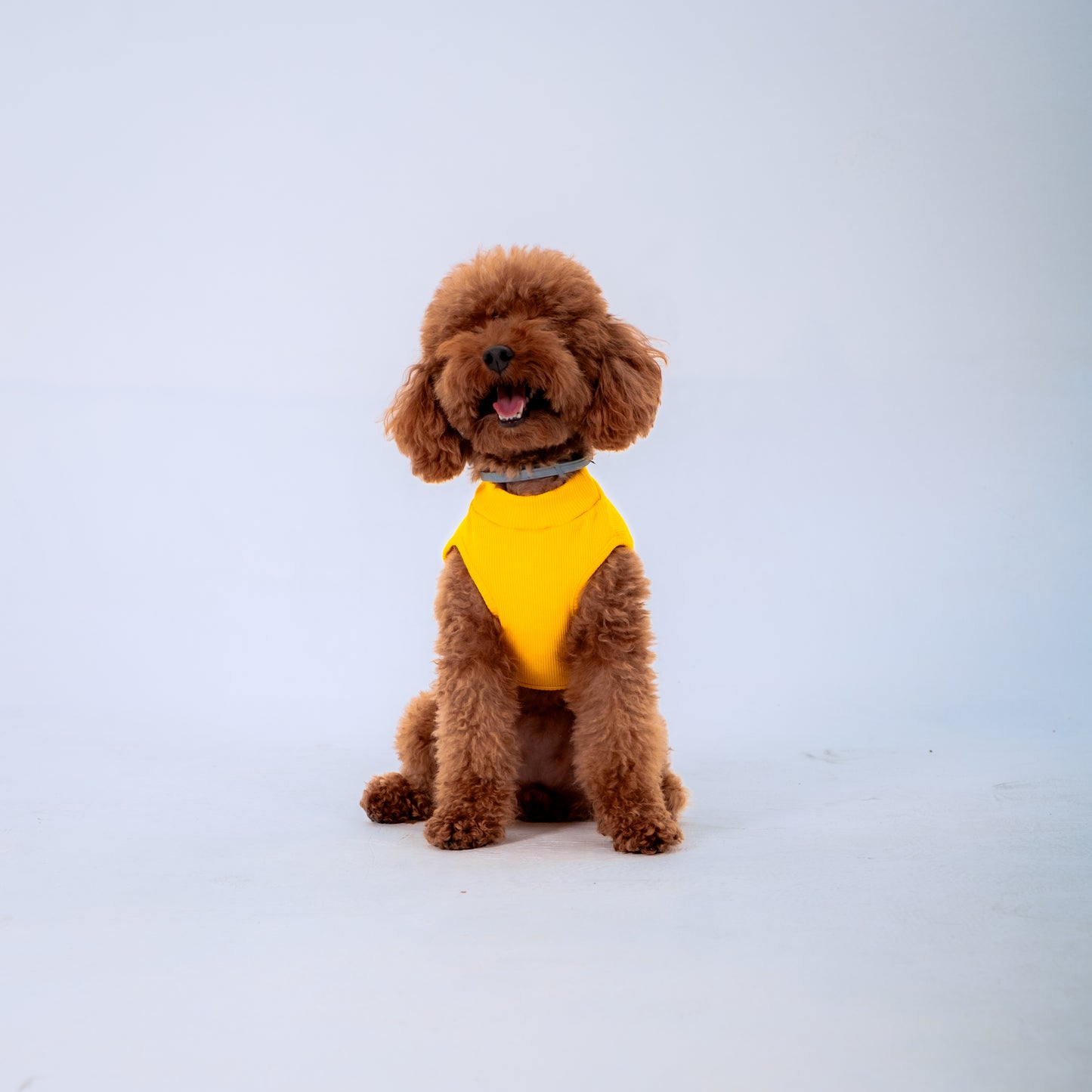 YELLOW SLEEVELESS DOG T-SHIRT